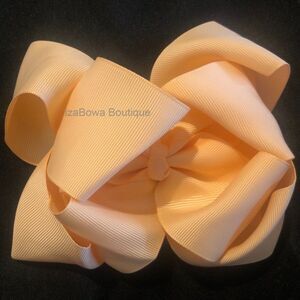 Light Peach 6" Double Stacked Boutique Bows   (2)  5B2478  Handmade NWT Boutique
